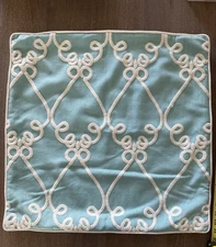 1 Ryan Studio Throw Pillow Cover ONLY Zippered Turquoise & Natural Color