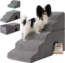 Dog Stairs for Bed 23 H, 5-Step Dog Steps for High Bed, Foldable Pet Stairs fo
