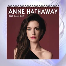 Anne Hathaway 2026 Wall Calendar, Elegant Celebrity Portrait Photo Collection
