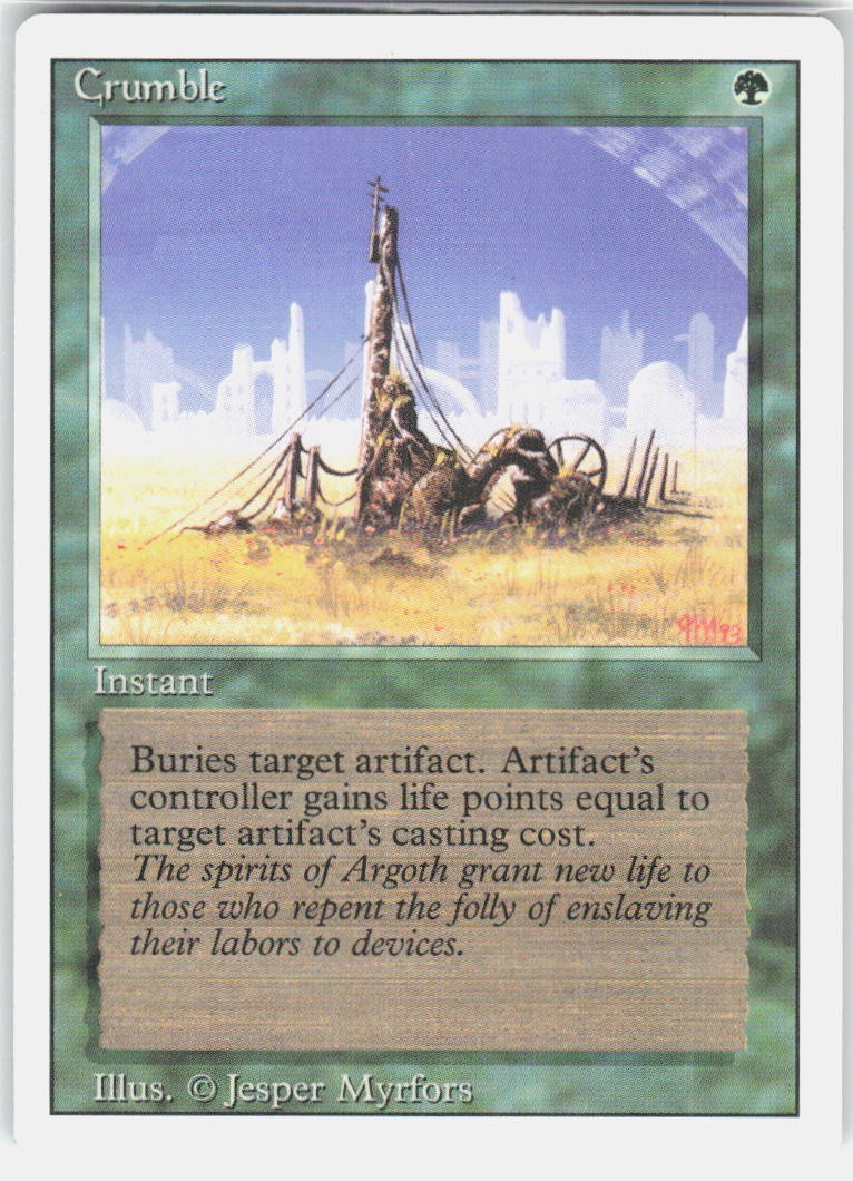 Crumble Uncommon Revised Edition Magic: The Gathering Near Mint