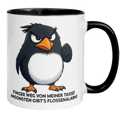Tasse Pinguin    Finger weg - Ansonsten Flossenalarm    Morgenmuffel Geschenk