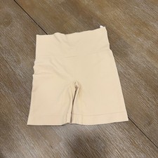 SPANX Beige Shorts Shapewear Tan Compression Mid-Thigh S Womens Solid