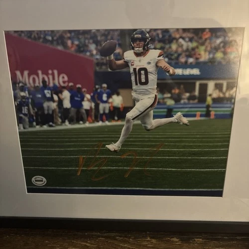 Bo Nix Hand Signed Framed 8 X 10 Photo With COA Denver Broncos QB