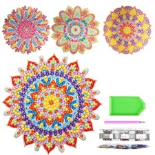 Diamond Art Kits - Painting Coasters 3.54 inches round , Colorful