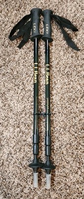 LL Bean / LEKI Collaboration Trekking Poles Set of 2 w/ Tip Covers 