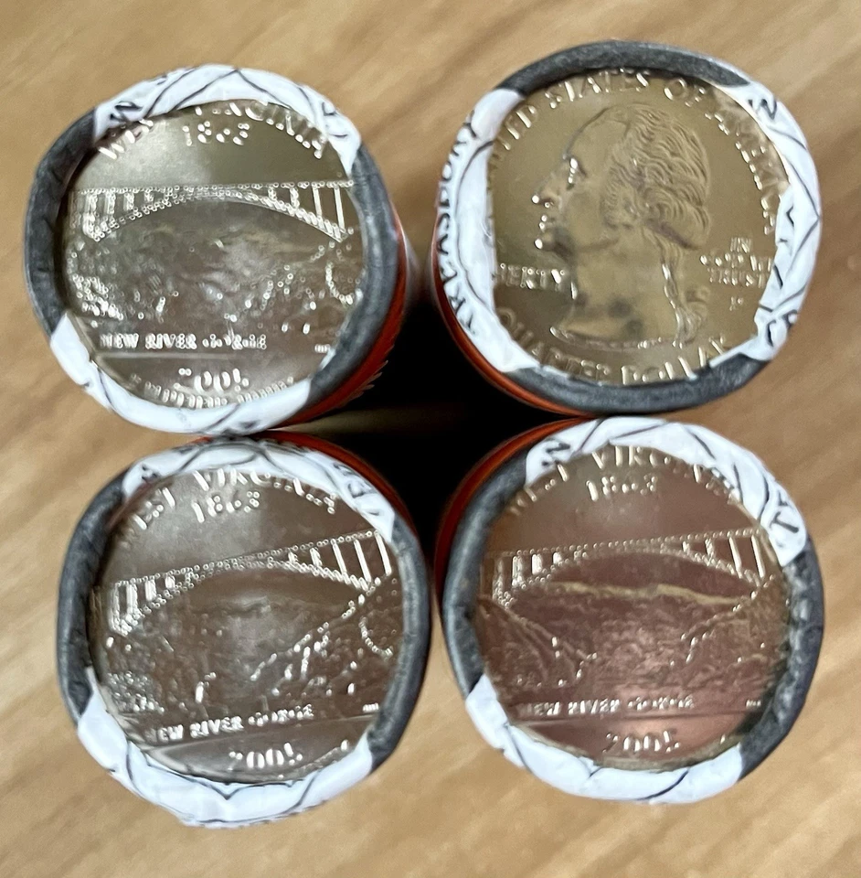 2005 P D West Virginia US Mint State Quarter Rolls 160 Uncirculated Coins Sealed - Image 3 of 3