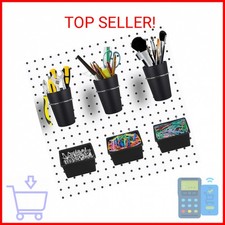 Kuhome 6 Sets Pegboard Bins with Hooks - Pegboard Organizer for Accessories, Too