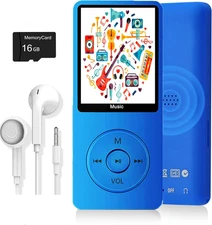 MP3 Player, Music Player with 16GB Micro SD Card, Build-in Speaker/Photo/Video P