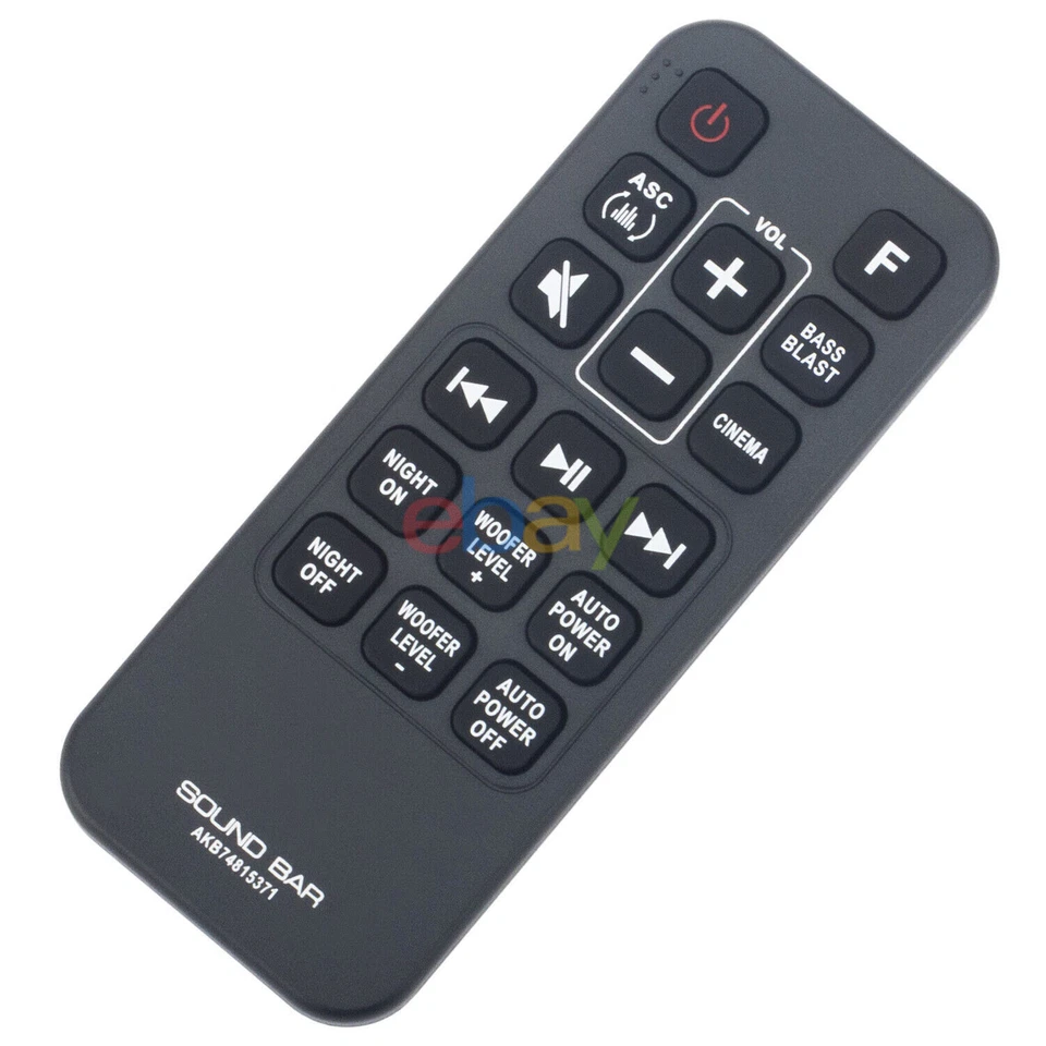 New AKB74815371 For LG Sound Bar Remote Control SJ3 SJ4 SK3D SK4D SL3D SPH4B-W - Image 2 of 4