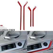 Red Carbon Fiber Window Lift Switch Panel Frame Trim For Dodge Avenger 2008-2010