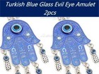 2x Protection Hanging Gift Turkish Blue Evil Eye Hamsa Hand Elephant Amulet Wall