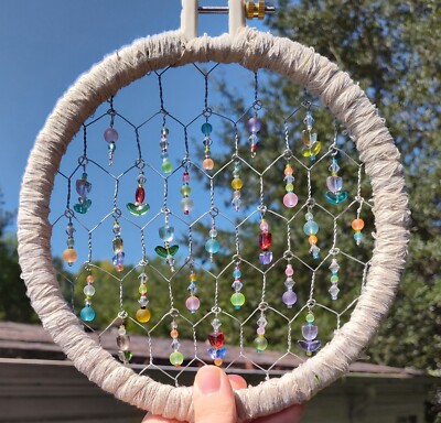 Decorative Hand Painted Stained Glass Window Sun Catcher/Roundel In A Glass Window Sun Catcherroundel In A Puffins Design~p72989786