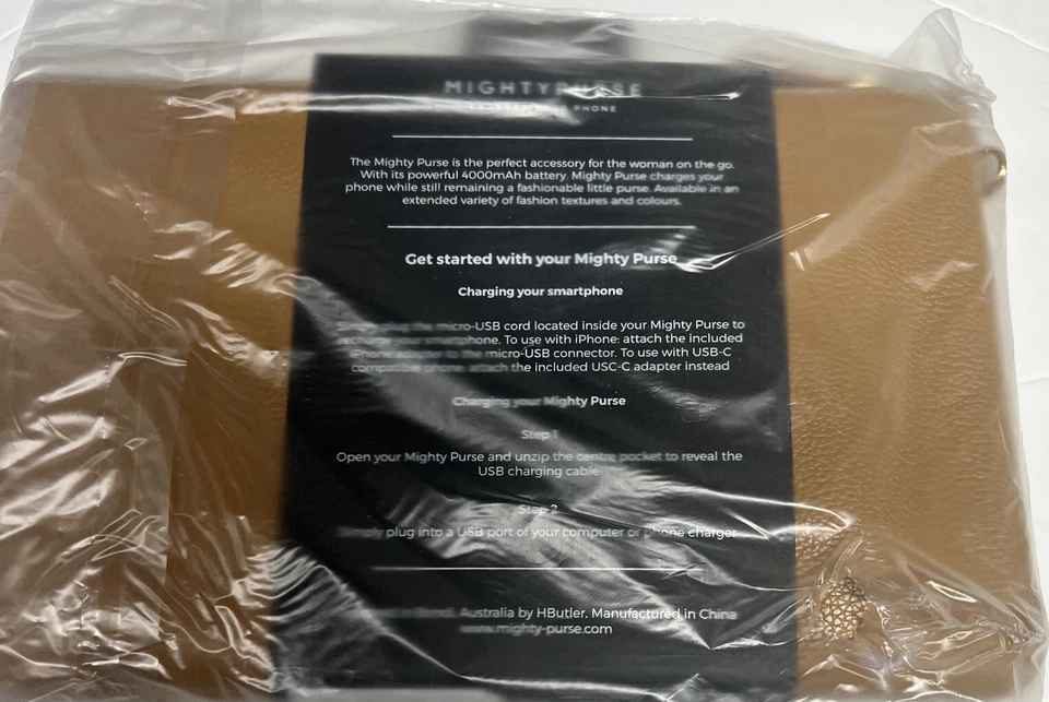 Cartera Mighty Cuero Genuino Gris y Marrón Cargador de Teléfono Cartera Elige Tu Color. Foto 2 de 4