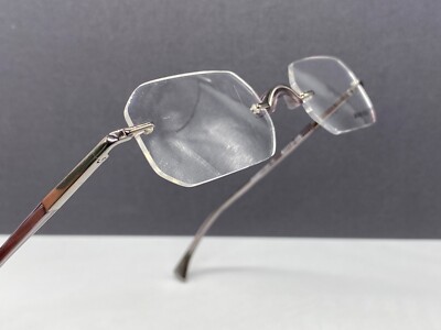 Alain Mikli Brille Herren Damen Grau silber groß AO113 Randlos Groß NP: 499 