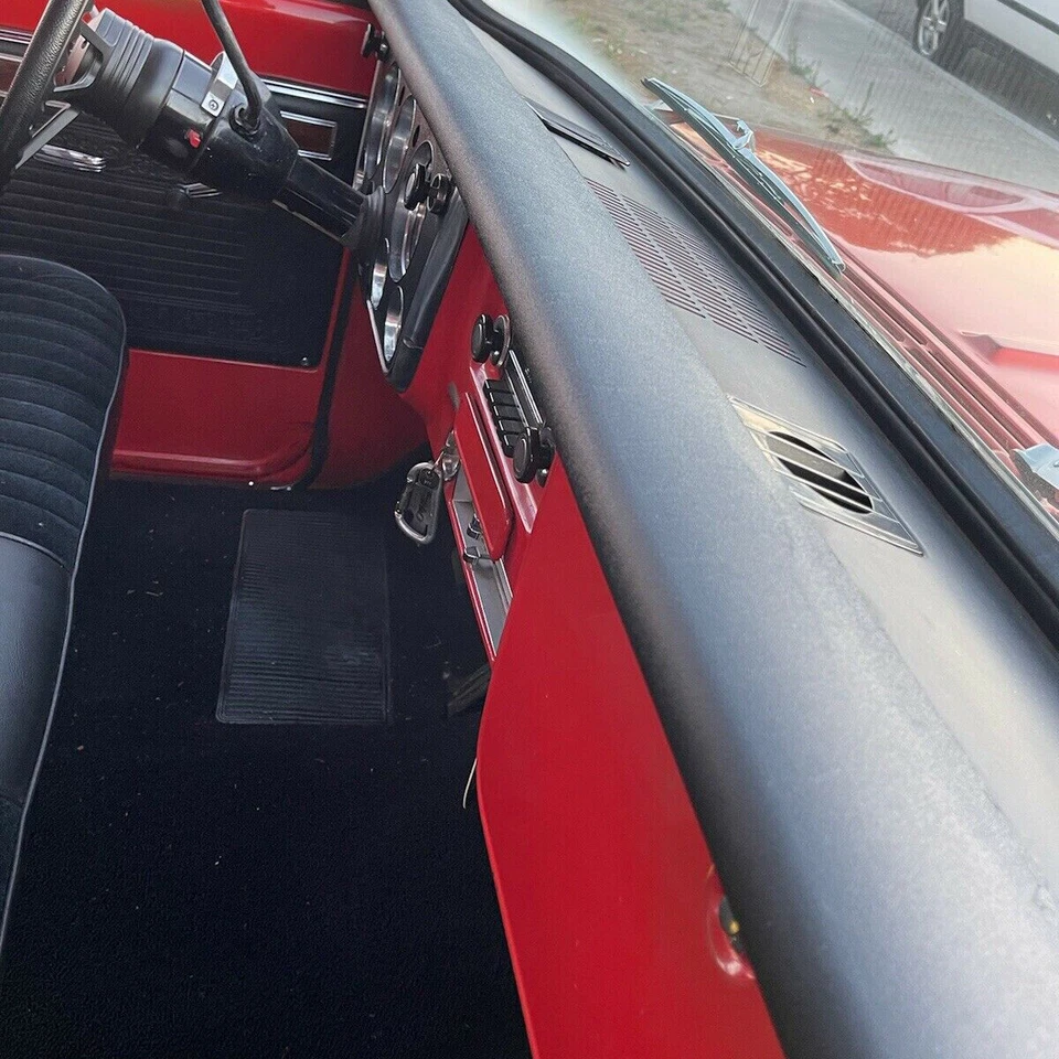 For 1967-1972 Chevy / GMC C10 Truck Dash Pad Black 67 68 69 70 71 72 W/hardware Foto 2 de 4