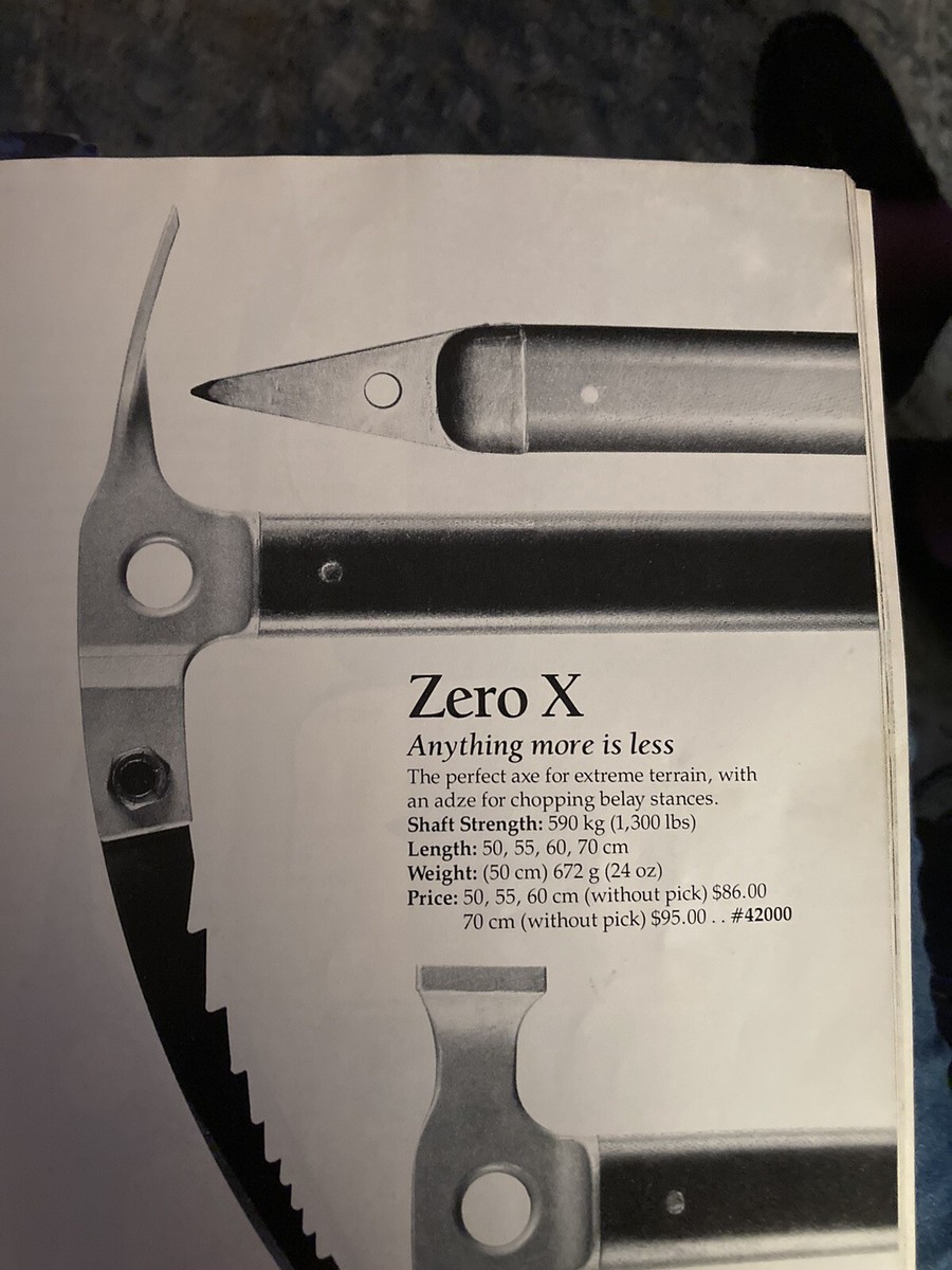 Vintage 1985 Chouinard 70cm Zero X Climbing Ice Axe Made In Vintage 1985 Chouinard 70cm Zero X Climbing Ice Axe Made In