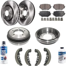 Front Disc Brake Rotors & Pads + Rear Drums & Shoes for 1999-2005 Grand Vitara