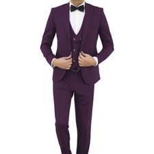 Slim Fit Herrenanzug in verschiedenen Farben mit Weste -Hochzeit-Anzug-Sakko