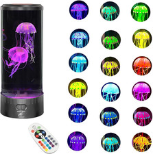 LED Jellyfish Aquarium Lamp round with 18 Leds  Vibrant Multi Color Changing Li