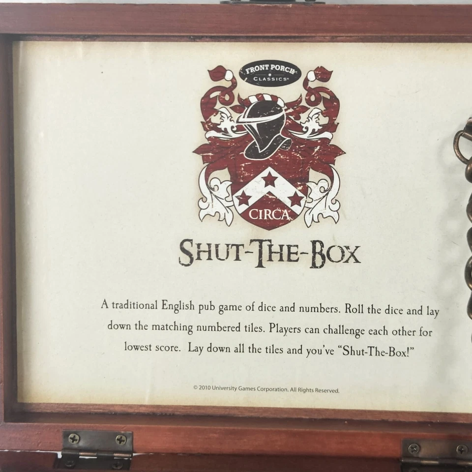 Shut The Box British Pub Game 2010 University Games Corp Dice Bar Tavern Foto 2 de 4