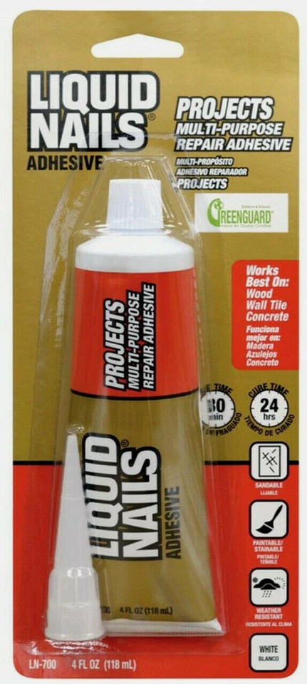 LIQUID NAILS White Small Projects High Strength Latex Adhesive 4 oz. LN-700