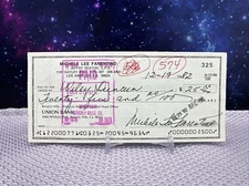 MICHELLE LEE FARENTINO 1982 CHECK SIGNED JSA CERT KNOTTS LANDING THE LOVE BUG