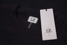 C.P. (CP) Company NWT Crew Neck Sweat Shirt Size L Solid Black W/ Logo Chest 