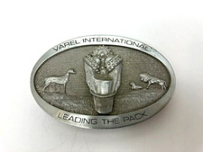 Vintage Belt Buckle Varel International " Leading the Pack " Buckingham Pewter