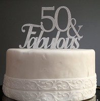 All About Details Silver 50-&-fabulous Cake Topper, New, Free Shipping on sale All About Details Silver 50-&-fabulous Cake Topper, New, Free Shipping on sale