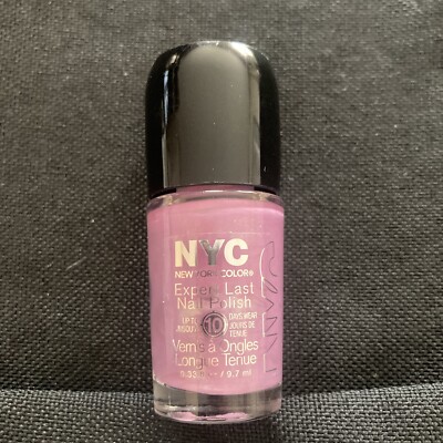 N.Y.C. NYC Expert Last Nail Polish #255 Late Night Lilac Purple Silver Shimmer