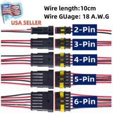 2/3/4/6-Pin Way Car Waterproof Male Female Electrical 18 AWG Wire Connector Plug