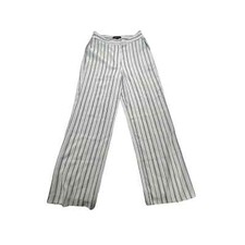 Forever 21 Contemporary Womens L Pant Classic Wide Leg Striped Blue Black NWT