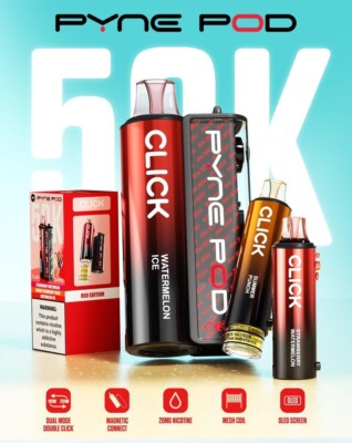 PYNE POD CLICK VAPE PEN POD DEVICE E-CIG 50000 PUFFS 50K OR REPLACEMENT PODS  UK | eBay UK