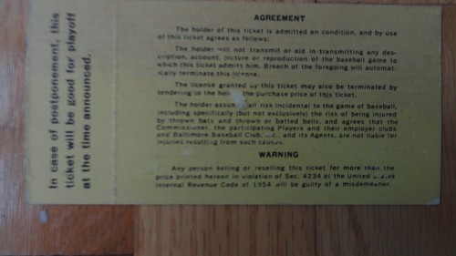 Vintage 1958 All Start Game Ticket Stub (Memorial Stadium) - Picture 5 of 5