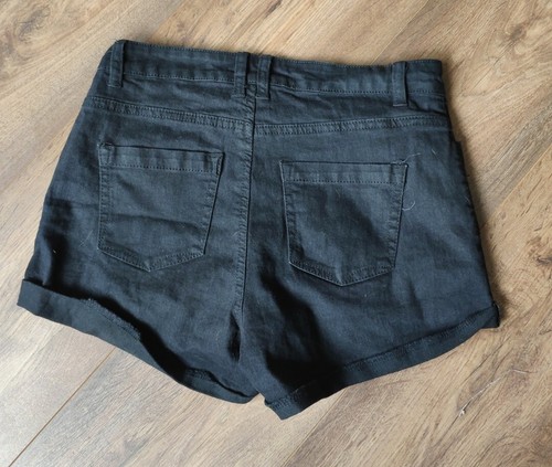 New Black Canvas Shorts Size 8 - Picture 3 of 4