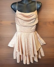 Urban Outfitters Saints Secrets Pink Dress Tie Zip Back Ruffles Tassels Tier L