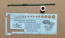 Vintage Used Hero Crochet Hook Made In USA Size E Metal Green Hero Stitch Count