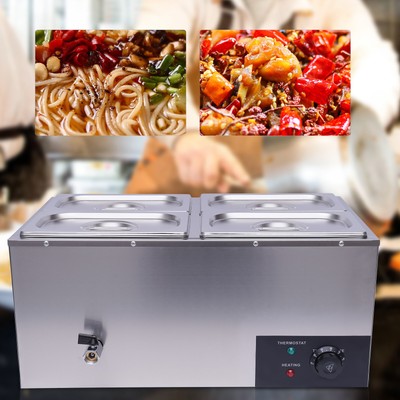 16L Food Warmer 4 Pan Buffet Food Warmer Stainless Steel 30-85?? Commercial