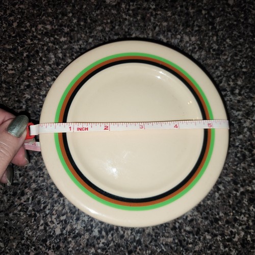 4 piatti vintage Shenango China ButterPat ristorante merce IncaWare verde marrone e nero - Foto 4 di 4