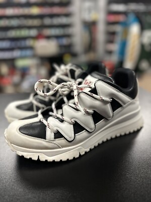 Size 8LV/9US- Louis Vuitton White Black Red Zig Zag Sneakers