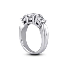 1.88ct F/SI3 Round Natural Diamonds 18k White Gold Classic Three-Stone Ring