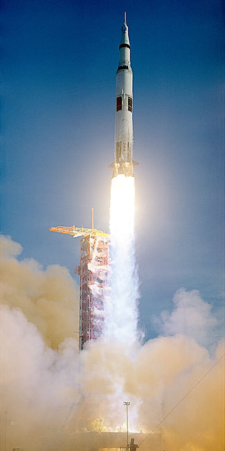 NASA APOLLO 8 SATURN V ROCKET LIFT OFF 8x12 GLOSSY PHOTO