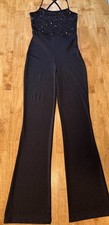 Weissman Black Sequin Jumpsuit Glam Dance Costume Party Disco Women Adult Small