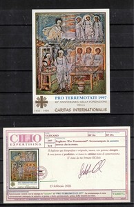 S48717 Vatikan MNH 1997 S.Francesco Pro Opfer des Erdbebens S/S Soprat. IN Blau