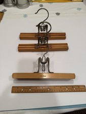 Lot Of 3 VTG 1950  s Nevco Wooden And Metal Felted Double Hangers