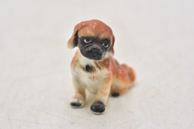 Vintage Bone China Boxer Welpe Hund Figur Sammlerstück Ornament 5 cm