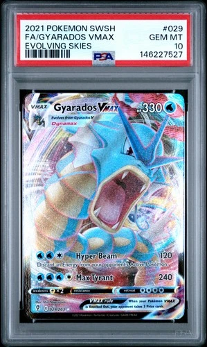 2021 POKEMON SWORD & SHIELD EVOLVING SKIES #029 FULL ART/GYARADOS VMAX PSA 10