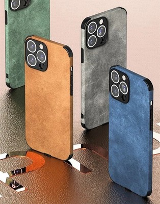 Suede Leather ShockProof Case Cover For iPhone 17 16 Pro Max Air 15 Samsung S25
