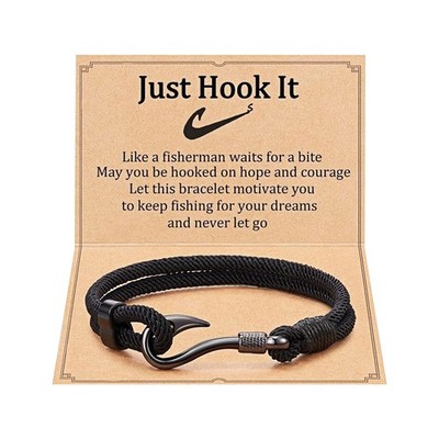 Men Women Creative Stainless Steel Fishing Hook Bracelet Fun Gift - Just Hook It