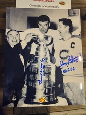 jean beliveau and gump worsley autographed 8x10 photo